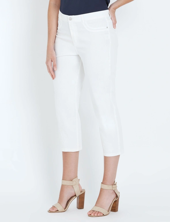 W.Lane Embroidered Crop Jeans, hi-res image number null