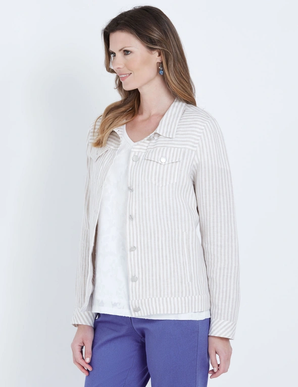 W.Lane Stripe Linen Jacket, hi-res image number null