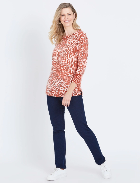 W.Lane Abstract Animal Printed Pullover Top, hi-res image number null