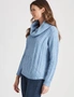 W.Lane Cable Cowl Neck Zip Pullover, hi-res