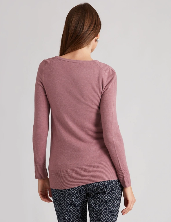 W.Lane Fluffy Button Trim Pullover Top, hi-res image number null