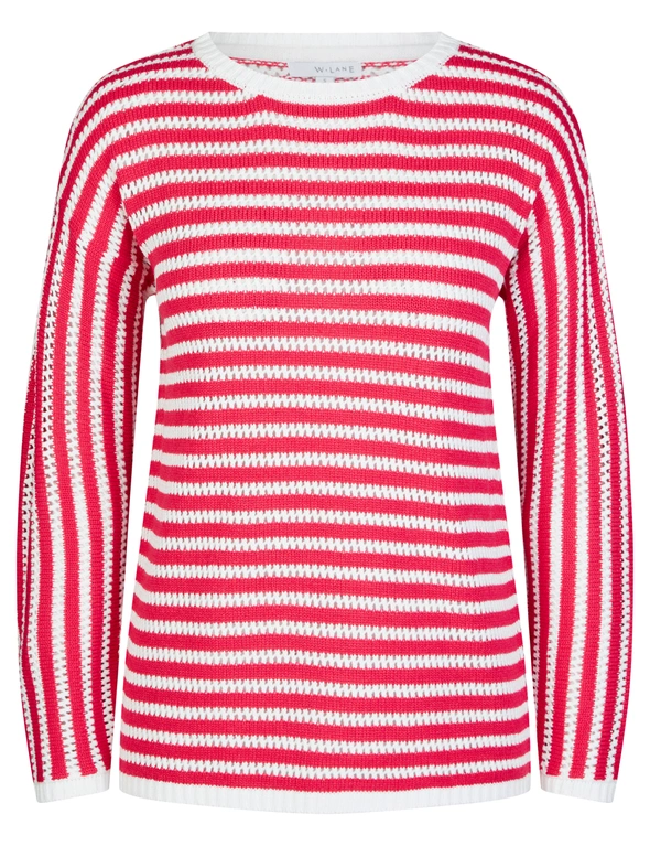 W.Lane Stripe Textured Pullover Jumper, hi-res image number null