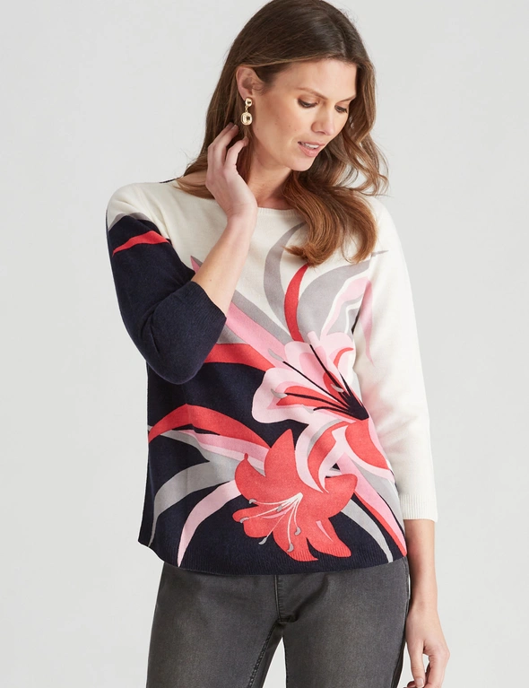 W.Lane Floral Placement Pullover Top, hi-res image number null