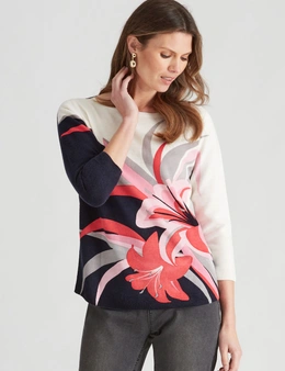 W.Lane Floral Placement Pullover Top