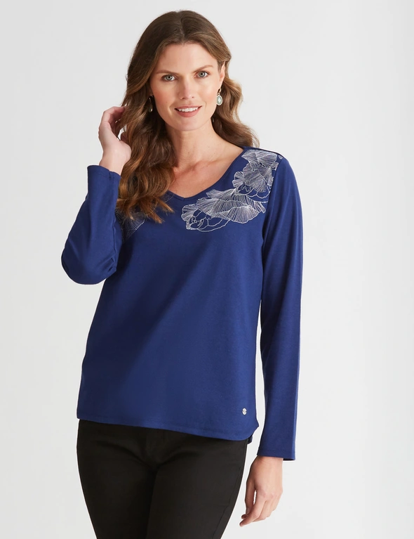 W.Lane Cotton Embroidered Detail Top, hi-res image number null