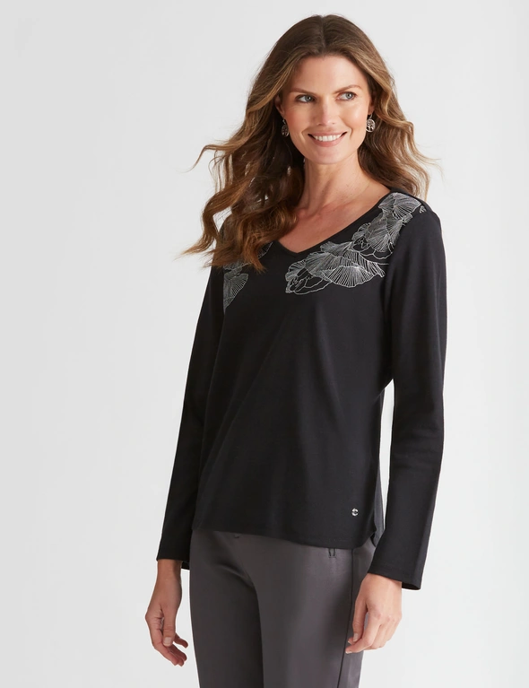 W.Lane Cotton Embroidered Detail Top, hi-res image number null