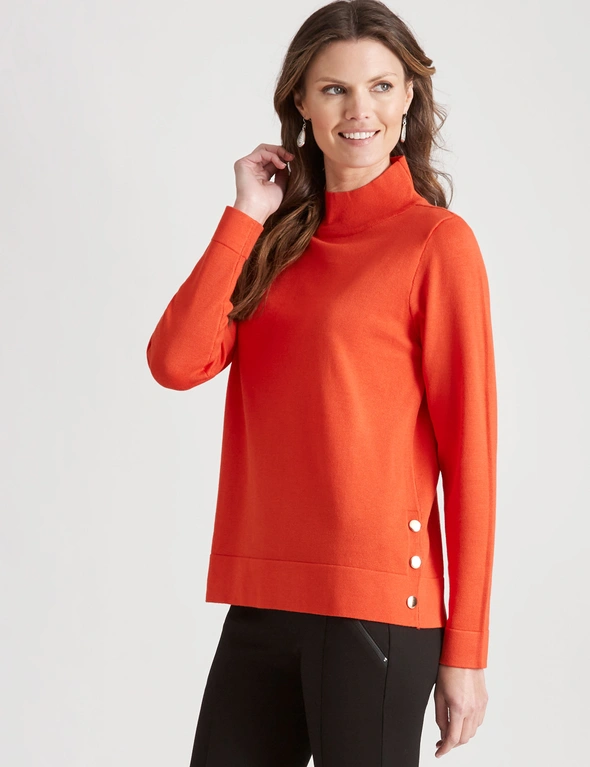 W.Lane Roll Neck Button Detail Pullover, hi-res image number null
