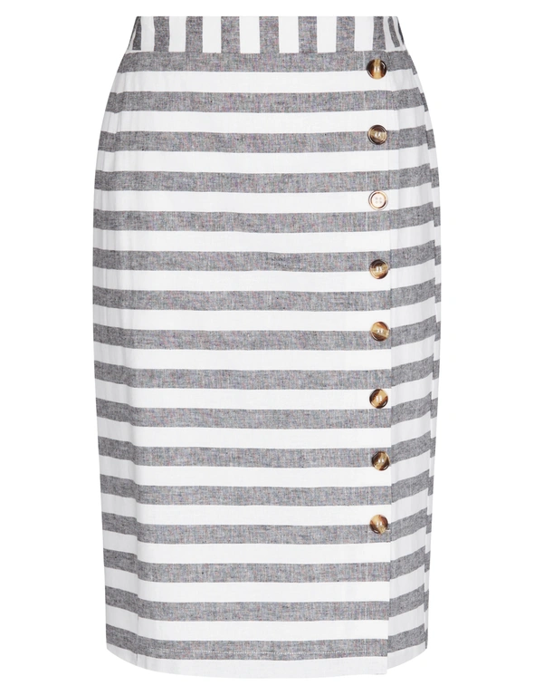 W.Lane Stripe Button Skirt, hi-res image number null