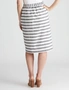 W.Lane Stripe Button Skirt, hi-res