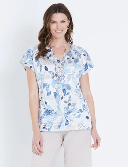 W.Lane Abstract Leaf Printed Top