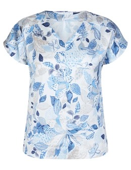 W.Lane Abstract Leaf Printed Top