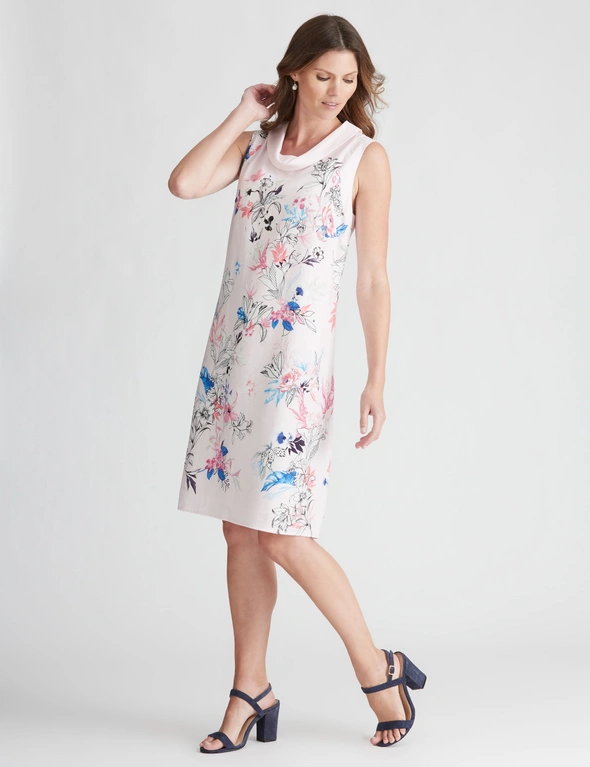 W.Lane Abstract Floral Placement Dress, hi-res image number null
