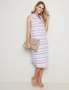 W.Lane Linen Stripe Cowl Dress, hi-res