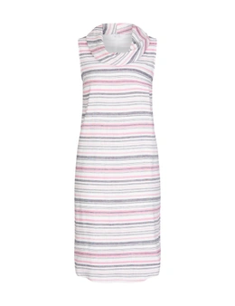 W.Lane Linen Stripe Cowl Dress