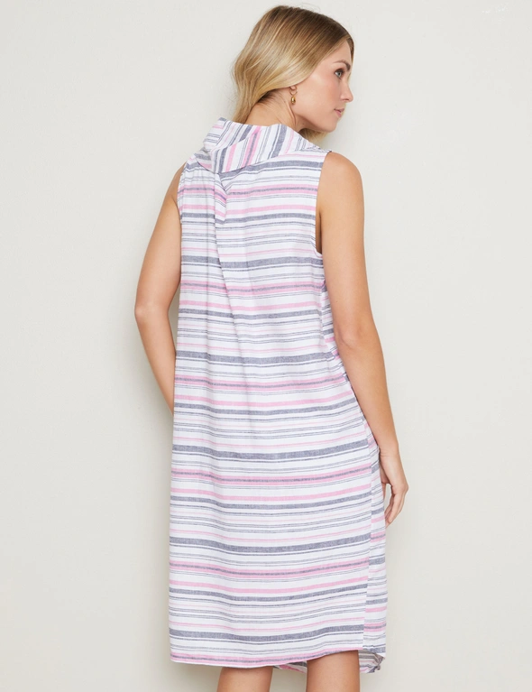 W.Lane Linen Stripe Cowl Dress, hi-res image number null
