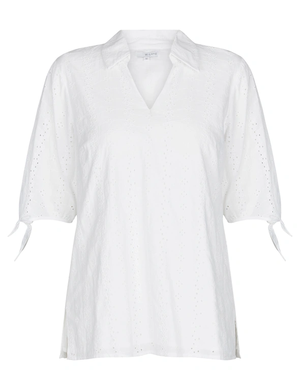 W.Lane Embroidered Tie Sleeve Top, hi-res image number null