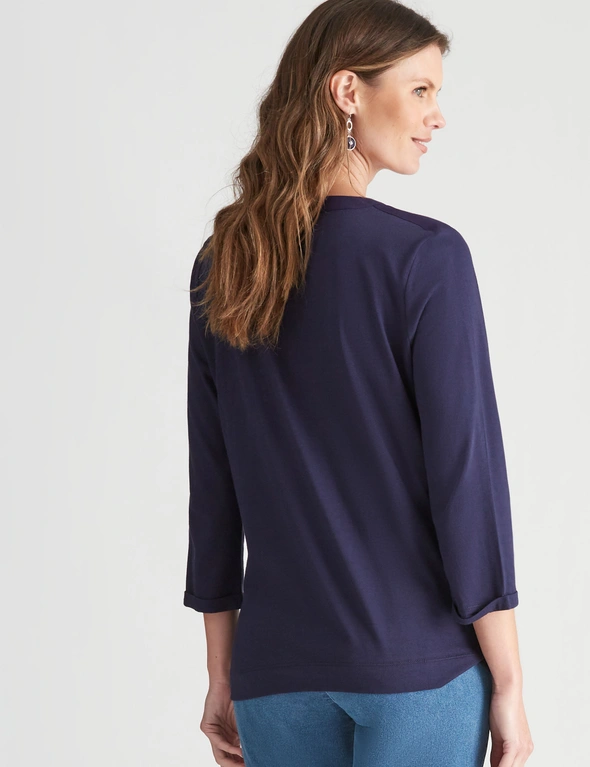 W.Lane Textured Notch Neck Top, hi-res image number null
