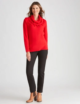 W.Lane Soft Textured Cowl Pullover