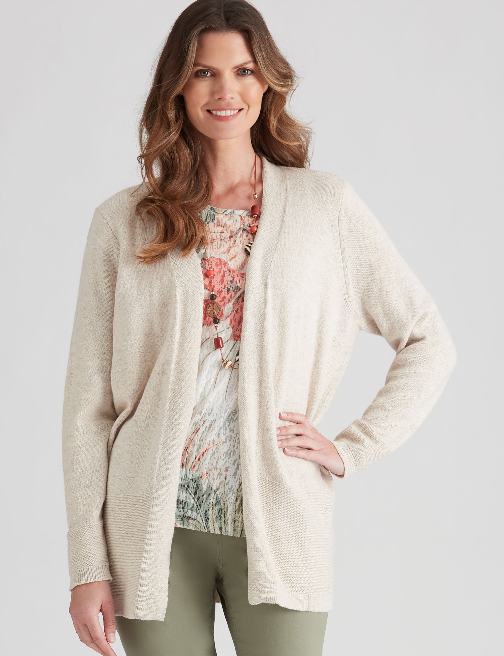 W.Lane Longline Knit Detail Cardigan | Millers Australia