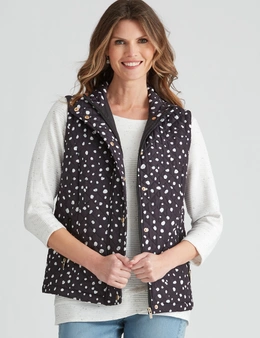 W.Lane Lacquer Print Quilted Puffer Vest