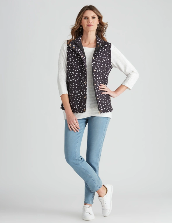 W.Lane Lacquer Print Quilted Puffer Vest, hi-res image number null