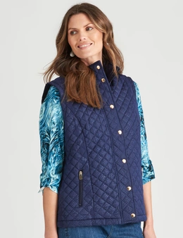 W.Lane Lacquer Print Quilted Puffer Vest