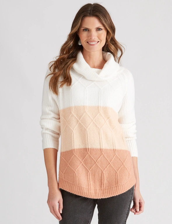 W.Lane Colour Block Cowl Pullover, hi-res image number null