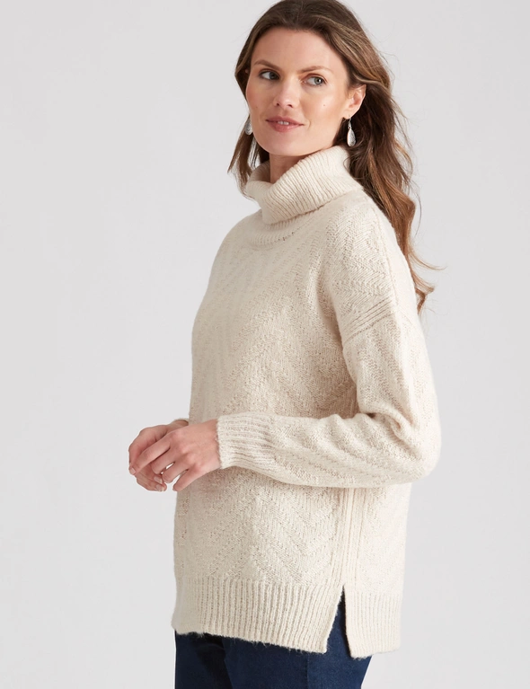 W.Lane Cowl Neck Textured Pullover, hi-res image number null