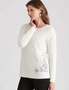 W.Lane Embroidered Detail Cable Pullover Top, hi-res