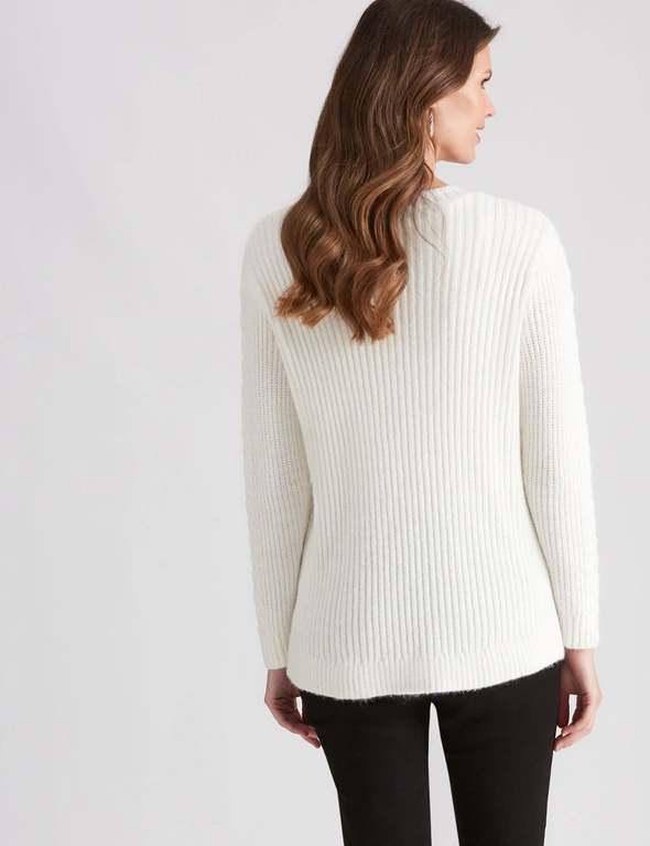 W.Lane Embroidered Detail Cable Pullover Top, hi-res image number null