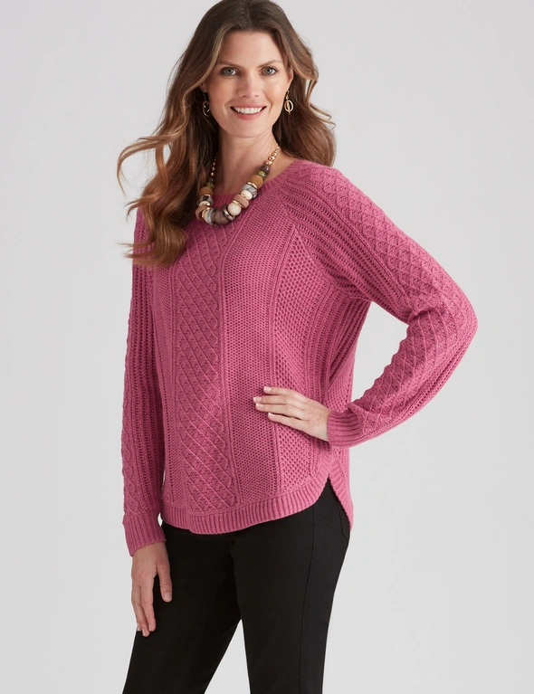 W.Lane Curved Cable Pullover, hi-res image number null