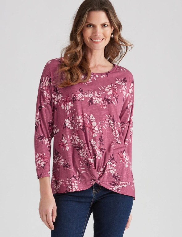 W.Lane Floral Print Knot Front Top, hi-res image number null