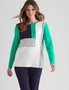 W.Lane Abstract Colour Block Pullover Top, hi-res