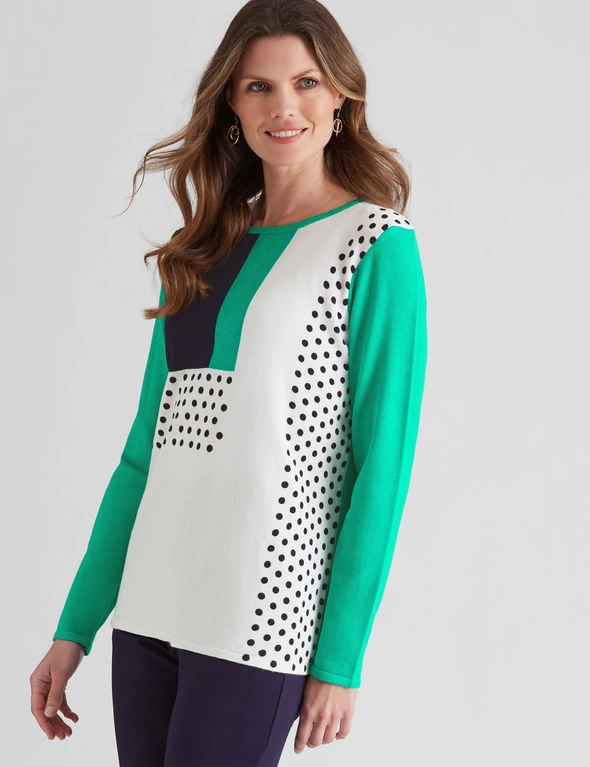 W.Lane Abstract Colour Block Pullover Top, hi-res image number null