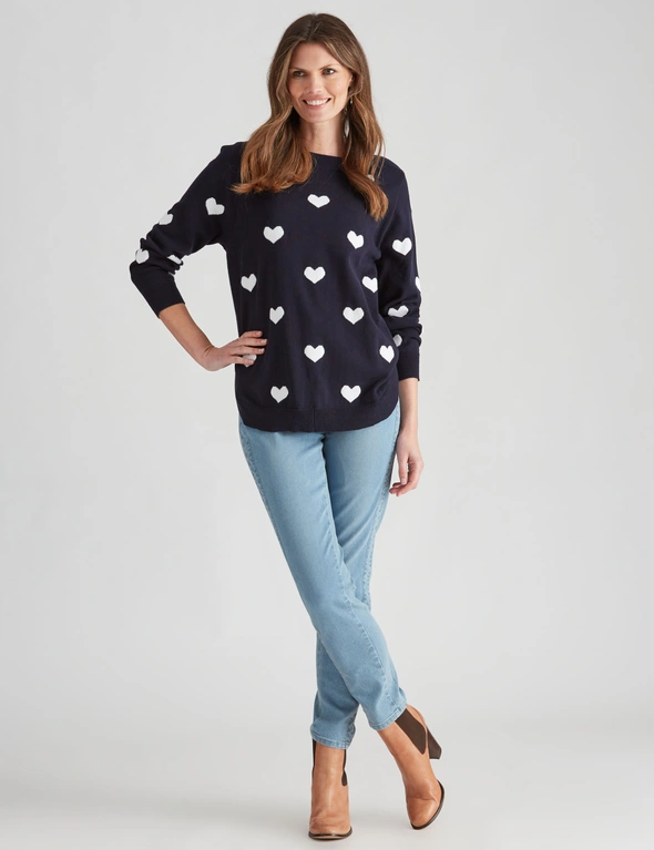 W.Lane Cotton Embroidered Heart Pullover, hi-res image number null