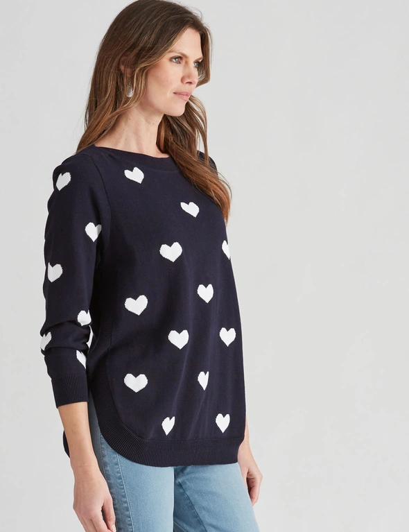 W.Lane Cotton Embroidered Heart Pullover, hi-res image number null