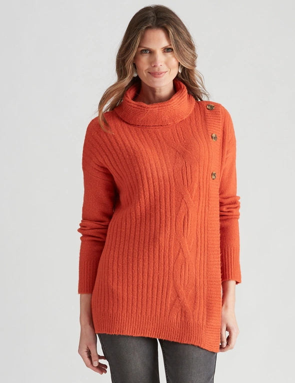 W.Lane Assymetrical Cable Pullover Top, hi-res image number null