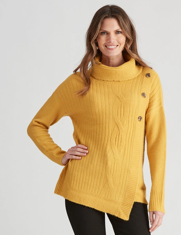 W.Lane Assymetrical Cable Pullover Top, hi-res image number null