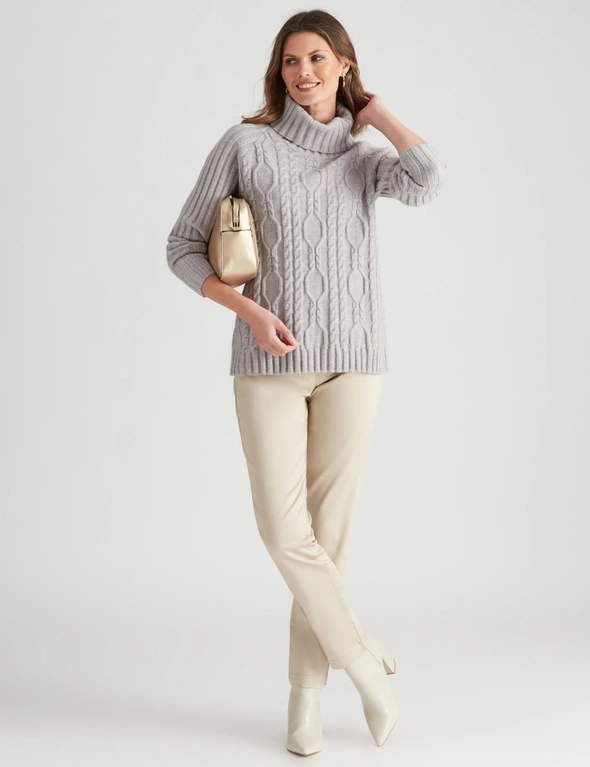 W.Lane Cowl Neck Cable Pullover, hi-res image number null