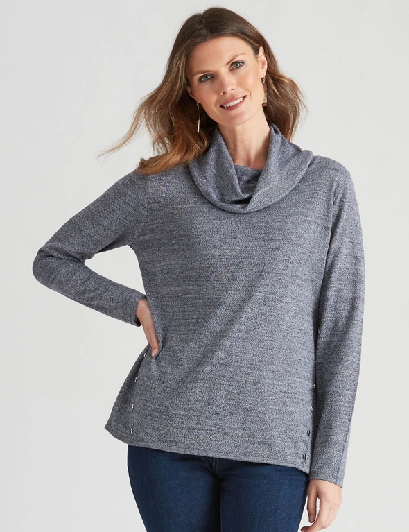 W.Lane Button Cowl Neck Top, hi-res image number null