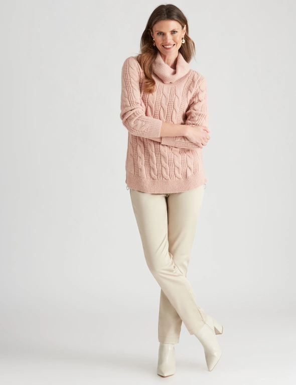 W.Lane Zipped Detail Cable Pullover Top, hi-res image number null