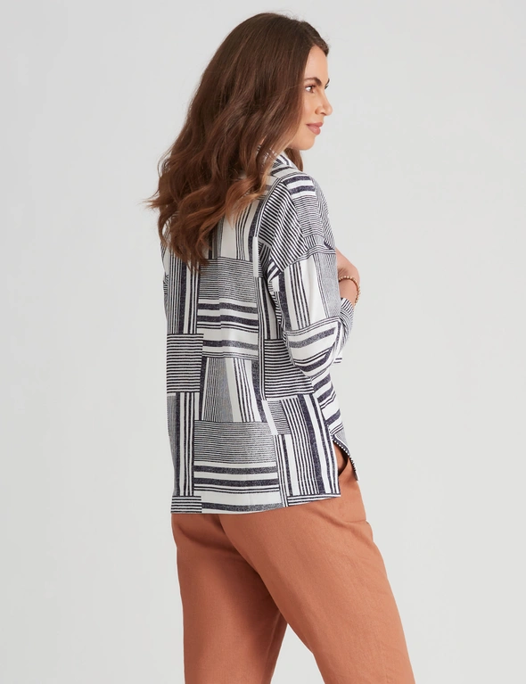 W.Lane Abstract Stripe Cowl Neck Top, hi-res image number null