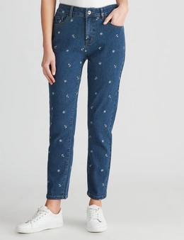 W.Lane Embroidered Anchor Ankle Jean