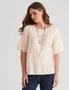 W.Lane Linen Embroidered Top, hi-res