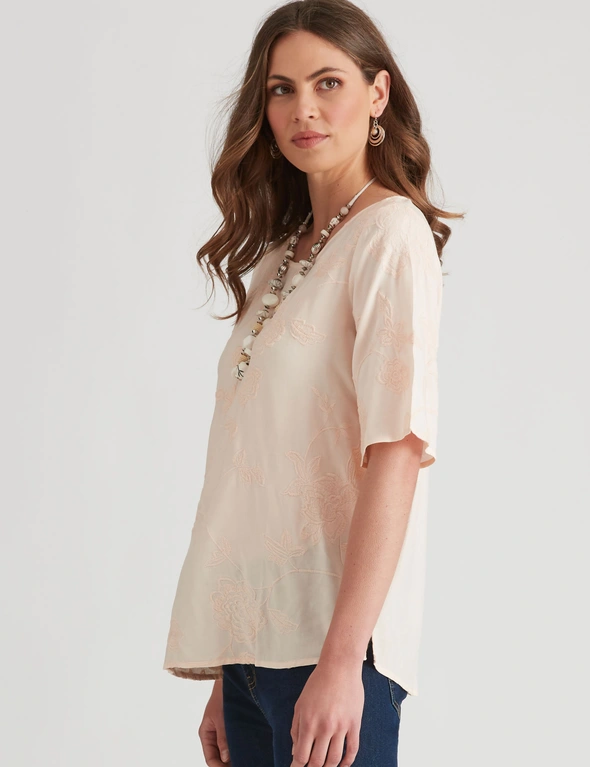 W.Lane Linen Embroidered Top, hi-res image number null