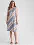 W.Lane Linen Stripe Wrap Dress, hi-res