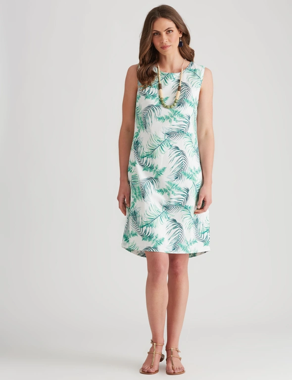 W.Lane Linen Tropical Shift Dress, hi-res image number null