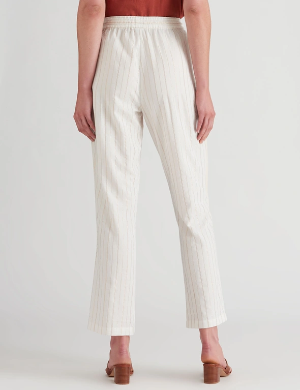 W.Lane Linen Lurex Stripe Full Length Pants, hi-res image number null