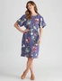 W.Lane Linen Floral Shift Dress, hi-res
