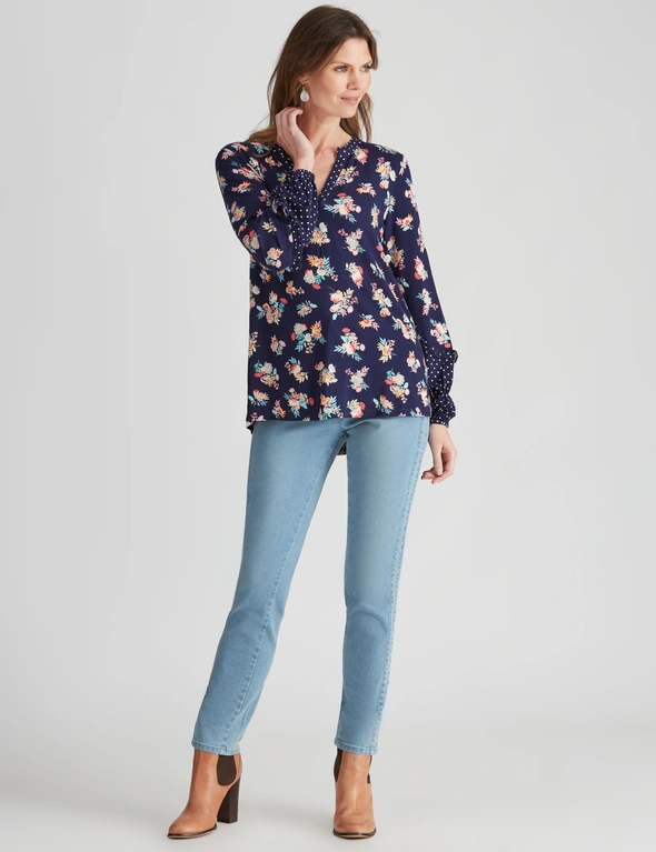 W.Lane Contrast Panel Blouse, hi-res image number null